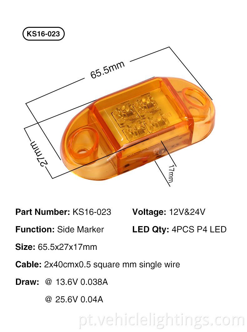 LED de atacado 12V e 24V Brilho o marcador lateral ilumina caminhões Lâmpada Lâmpada Lâmpada Luz Lâmpada